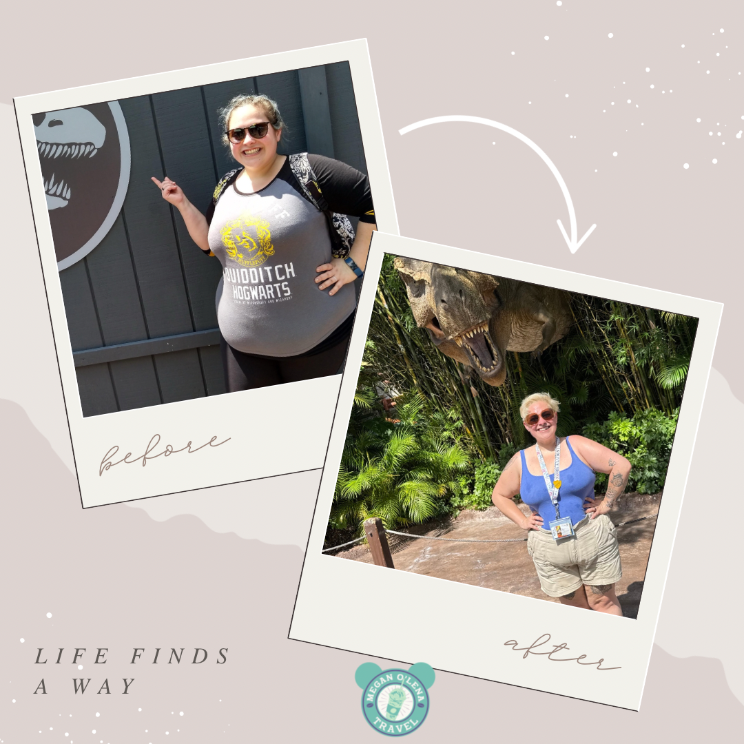 Before and after gastric sleeve surgery - Megz at Universal Studios Orlando